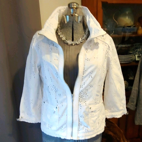 Live a Little Jackets & Blazers - Live A Little White Eyelit Jacket